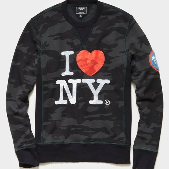 Todd Snyder x Champion I Love NY Sweatshirt Grey Camo - Size L - Picture 5 of 6
